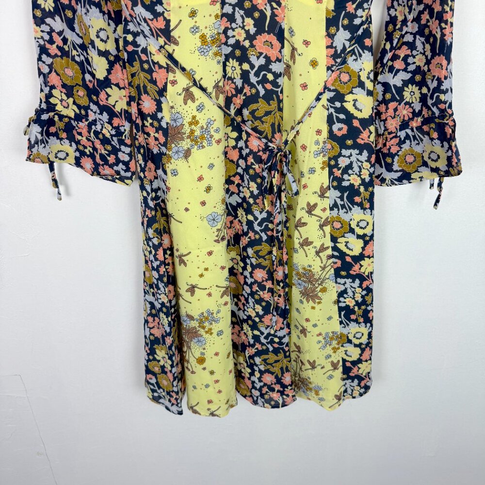NWT Modcloth Unique Persona Midi Dress Yellow Navy Floral Size 0 NEW - Picture 4 of 14
